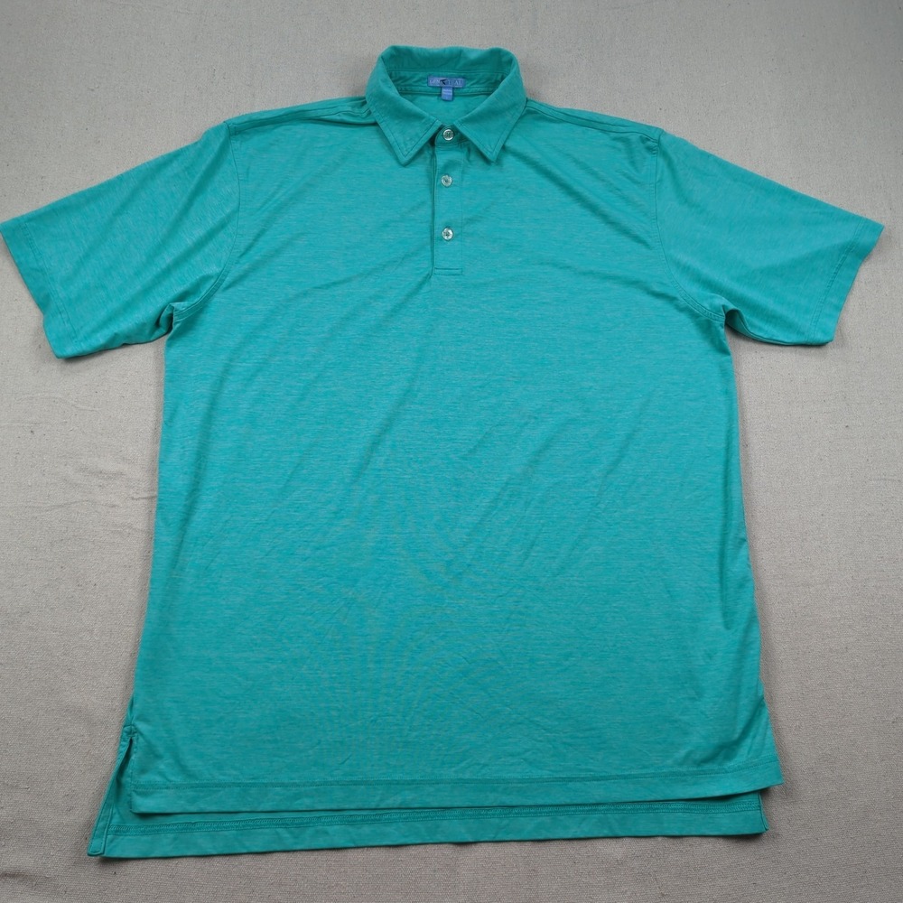 Genteal Shirt Mens Large Teal Performance Stretch Golf Polo
